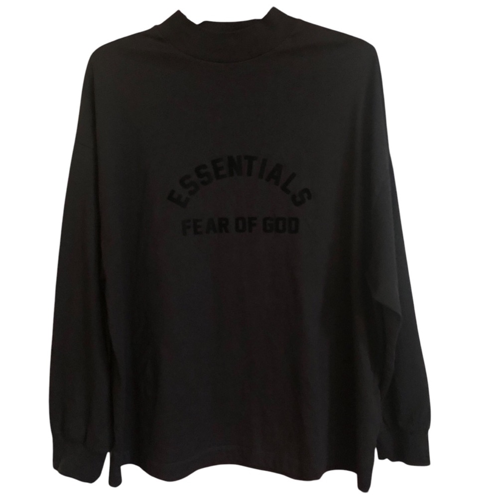 Essentials Fear of God (FOG) Mens M Black mock-neck Long Sleeve Shirt oversize